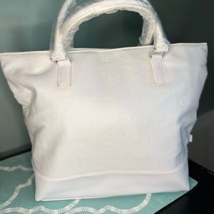 Calvin Klein, NWOT, Large White Fabric Tote